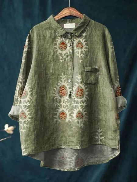 Donna™ - Tummy covering floral shirt