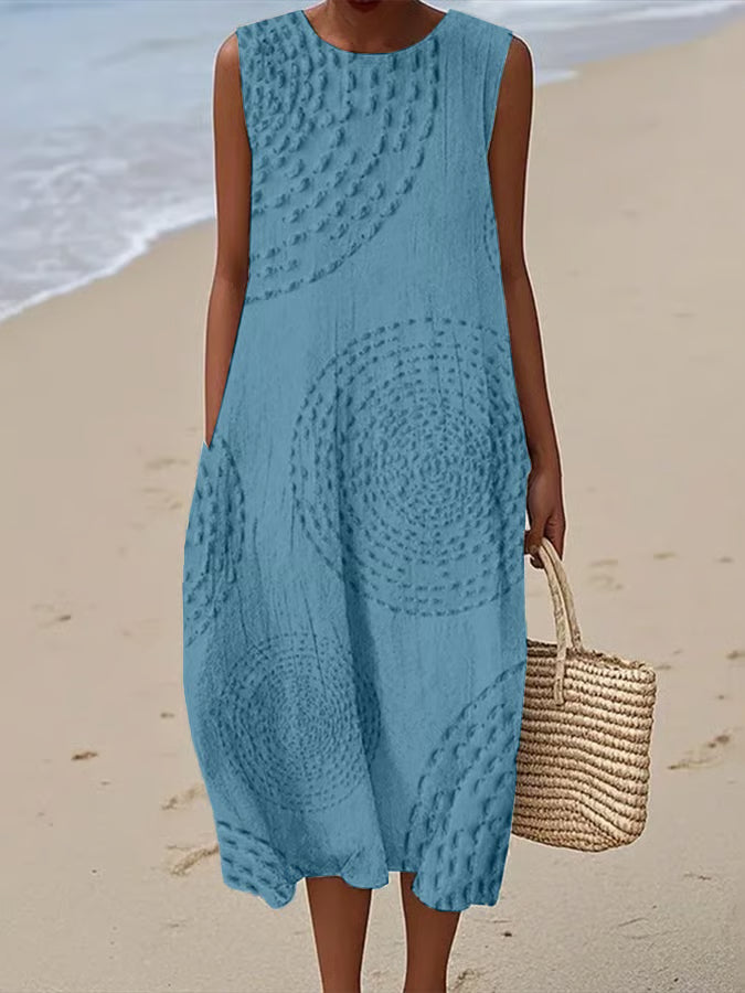 Maerisse™ | Textured Sleeveless Maxi Dress