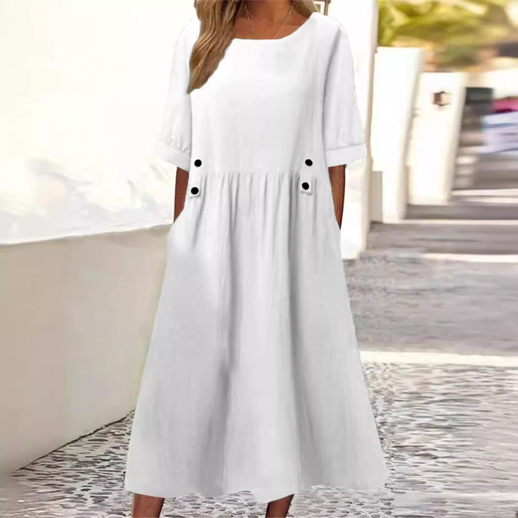 Helene - Summer Cotton-Linen Dress