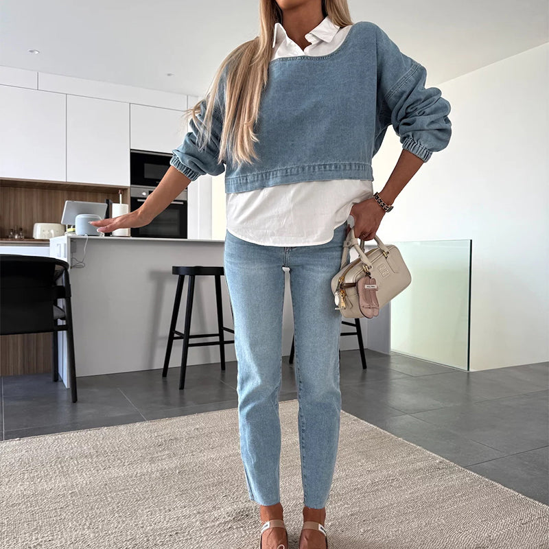 ORLYSSA™ | Casual Edge Denim Set